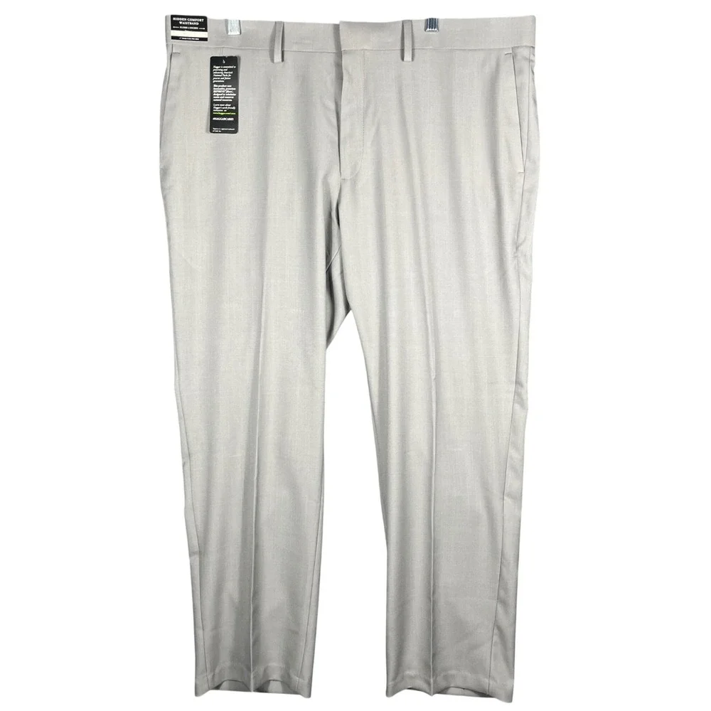 Haggar Premium Comfort Dress Pants Mens 40x29 Grey Straight Fit HD70652 NEW